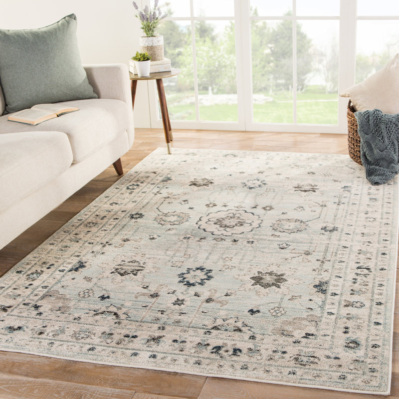 Canora Grey Phan Oriental Light Blue/Light Gray Area Rug & Reviews